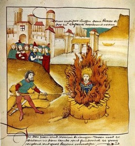 Burning of Jan Hus at the stake, Diebold Schilling, Spiezer Chronik (1485)