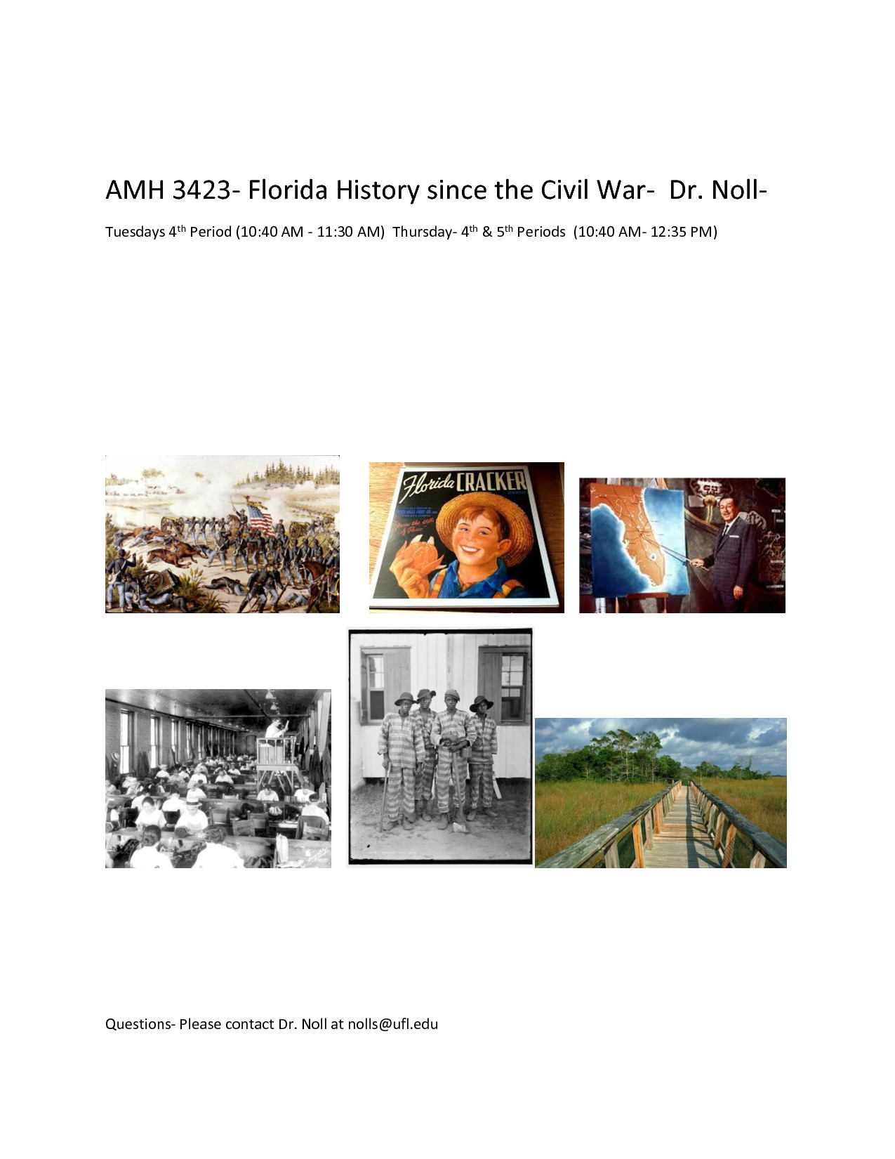 Florida history class flyer