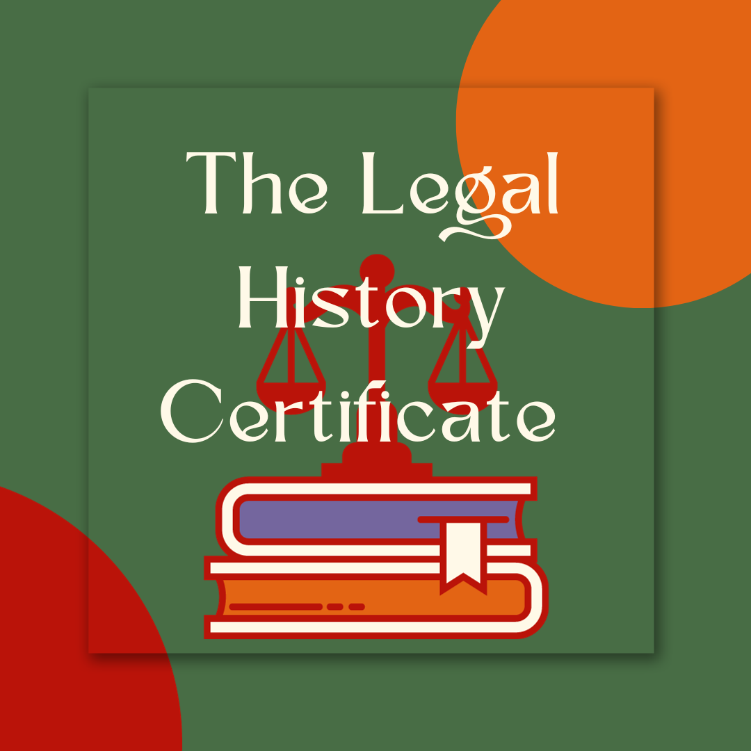 Legal History Certificatespecialization Department Of History
